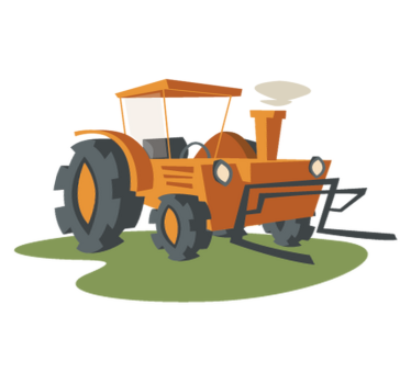 Vinyl tapijt kind oranje tractor - TenStickers