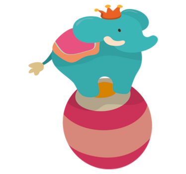 Vinyl tapijt kind balancerende olifant - TenStickers