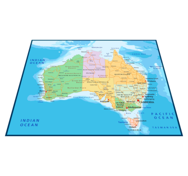 Vinyl tapijt wereldkaart politieke kaart australië - TenStickers