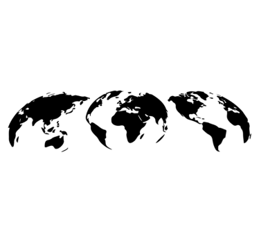 Vinyl tapijt wereldkaart 3 aardkaarten van elk continent - TenStickers