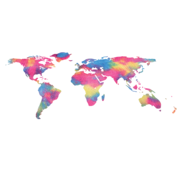 Vinyl tapijt wereldkaart tie dye ontwerp - TenStickers
