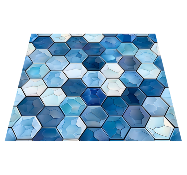 Vinyl tapijt kantoor met blauw tegels effect - TenStickers
