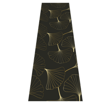 Vinyl tapijt kantoor ginkgo bladeren charcoal goud - TenStickers
