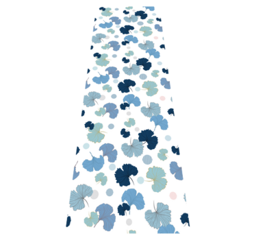 Vinyl tapijt kantoor ginkgo leaf blauw - TenStickers