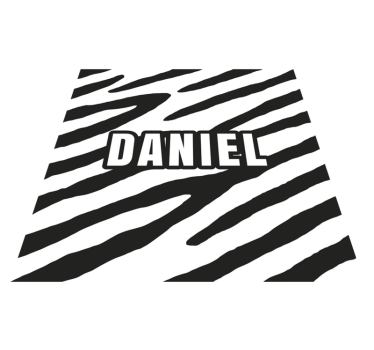 Gepersonaliseerd zebrapatroon vinyl tapijt met naam - TenStickers