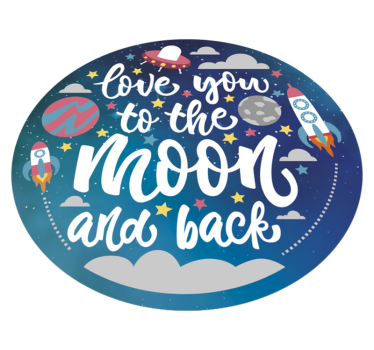 Love you to the moon and back vinyl tapijt - TenStickers
