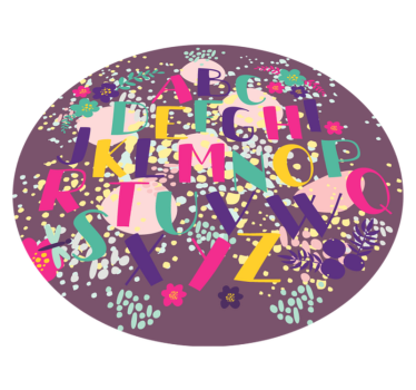 Alfabetisch Educatief Schijf vinyl tapijt - TenStickers