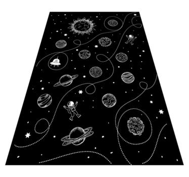 Thema ruimteverkenning vinyl tapijt spel - TenStickers