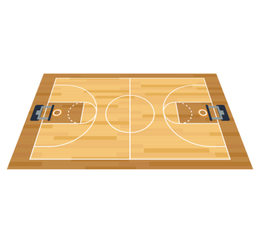 Basketbalveld ontwerp vinyl tapijt spel - TenStickers