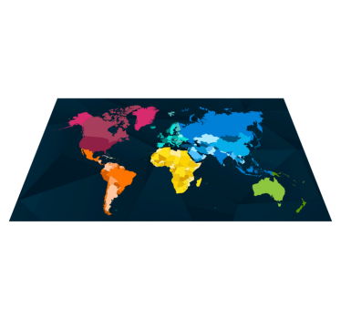 Kleurrijke cartografie vinyl tapijt wereldkaart - TenStickers