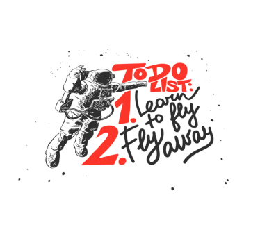 Astronaut-to-do-lijst vinyl tapijt zinnen en teksten - TenStickers