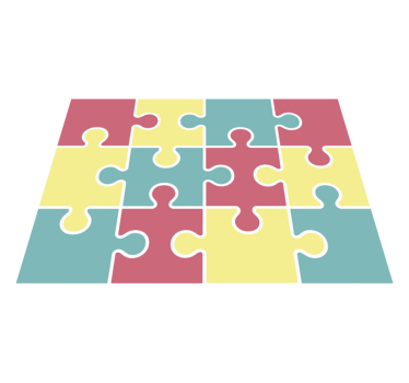 Puzzelstukje spelen vinyl tapijt spel - TenStickers