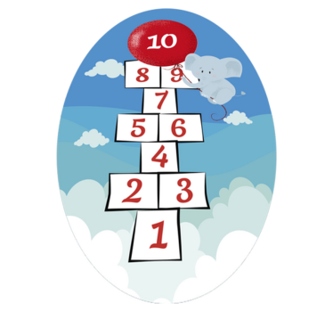 Hinkelspelballonolifant vinyl tapijt kind - TenStickers
