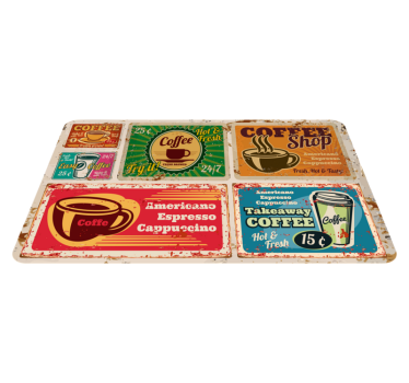 Café-thema-motieven vinyl tapijt zinnen en teksten - TenStickers