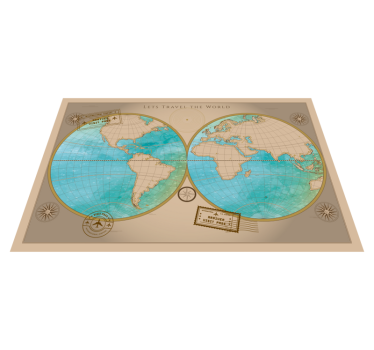 Vinyl tapijt wereldkaart wanddecoratie - TenStickers