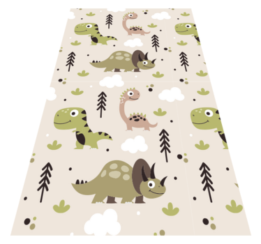 Speels dinosauruspatroon vinyl tapijt kind - TenStickers