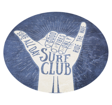Embleem van de surfclub vinyl tapijt zinnen en teksten - TenStickers