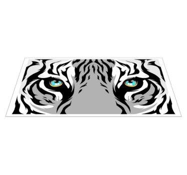 Grafische tijgerblik vinyl vloerkleed dierenprint - TenStickers