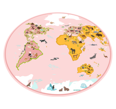 Educatief vinyl tapijt wereldkaart - TenStickers