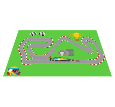 Circuit circuit vinyl tapijt snelwegen - TenStickers