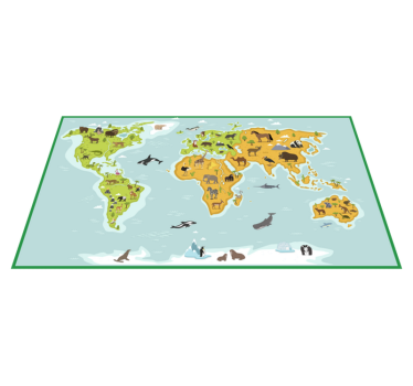 Cartografische verkenning vinyl tapijt wereldkaart - TenStickers
