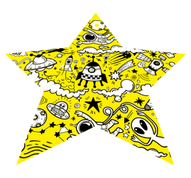 Buitenaardse doodle ster vinyl tapijt kind - TenStickers