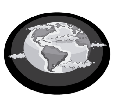 Monochrome wereldbol vinyl tapijt wereldkaart - TenStickers