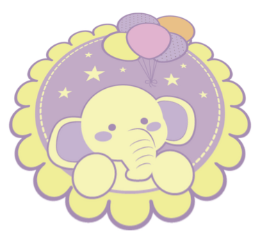 Olifant ballonnen vinyl tapijt kind - TenStickers