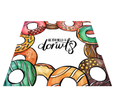 Donutsontwerp nodig vinyl tapijt zinnen en teksten - TenStickers