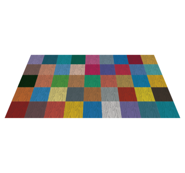 Veelkleurig dambord vinyl tapijt houtstructuur - TenStickers
