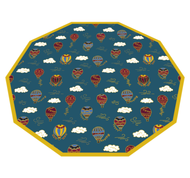 Vintage lucht ballonnen vinyl tapijt kind - TenStickers