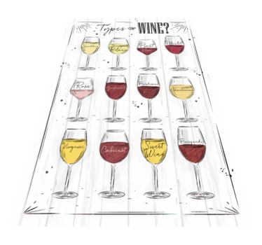 Wijnglas gids vinyl tapijt zinnen en teksten - TenStickers