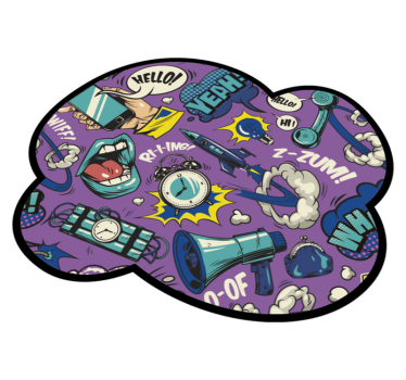 Komische geluidseffecten vinyl tapijt spel - TenStickers