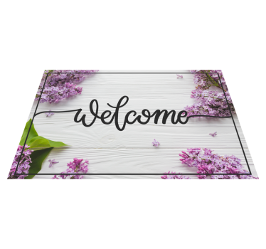 Welkome bloemeningang vinyl tapijt zinnen en teksten - TenStickers