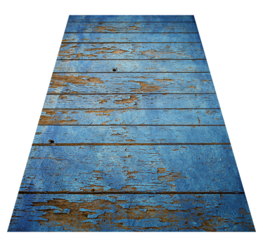 Noodlijdende blauwe planken vinyl tapijt houtstructuur - TenStickers