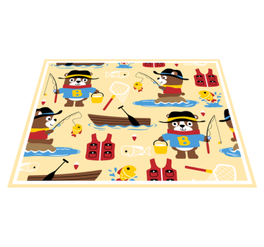 Visbeer avontuur vinyl tapijt kind - TenStickers