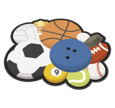 Sportcollage vinyl tapijt spel - TenStickers