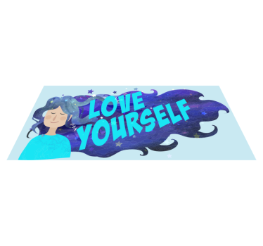 Hou van jezelf illustratie vinyl tapijt zinnen en teksten - TenStickers