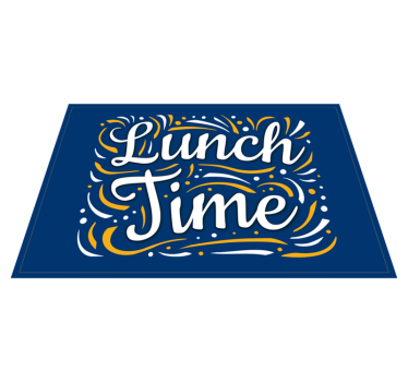 Lunchtijd wervelt vinyl tapijt zinnen en teksten - TenStickers