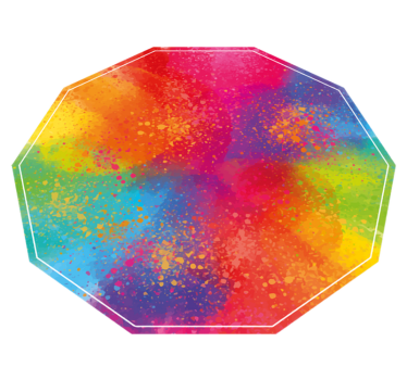 Kleurrijke gespetterde zeshoek marmeren vinyl tapijt - TenStickers