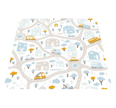 Wegen vinyl vloerkleed Doodle wegenkaart - TenStickers