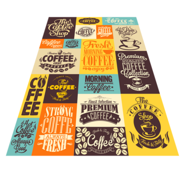Koffie typografie collectie vinyl tapijt zinnen en teksten - TenStickers