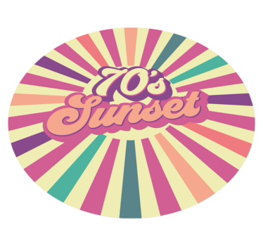 70s zonsondergang vibes vinyl tapijt zinnen en teksten - TenStickers