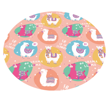 Levendige lamacirkel vinyl tapijt meer kinderen - TenStickers
