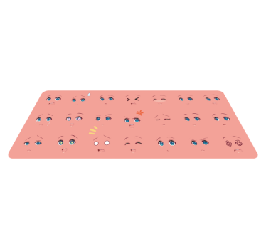 Emotionele gezichten activiteit vinyl tapijt kind - TenStickers