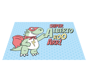 Superheld dinosaurus vinyl tapijt meer kinderen - TenStickers