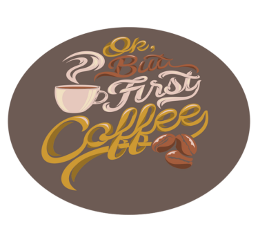 Typografie met koffiethema vinyl tapijt zinnen en teksten - TenStickers