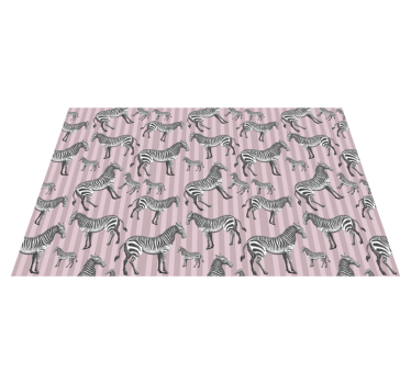 Gestreepte zebra's vinyl vloerkleed dierenprint - TenStickers