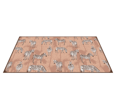 Zebra kudde patroon vinyl vloerkleed dierenprint - TenStickers