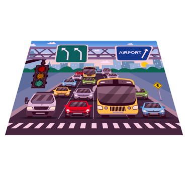 Verkeers speeltijd vinyl tapijt snelwegen - TenStickers